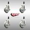 Service Caster 5 Inch 316SS Gray Poly Swivel 1-1/4 Inch Expanding Stem Caster Set Brake SCC SCC-SS316EX20S514-PPUB-TLB-114-4 - alternate 4